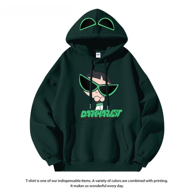 飛天小女警新款 親子情侶男女連帽衛衣