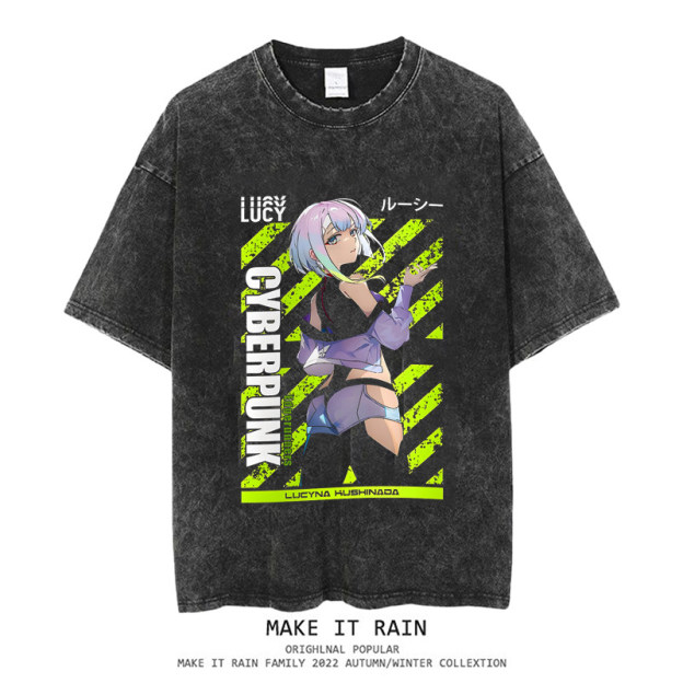 電馭叛客水洗做舊 2026親子情侶男女同款 印花水洗短袖