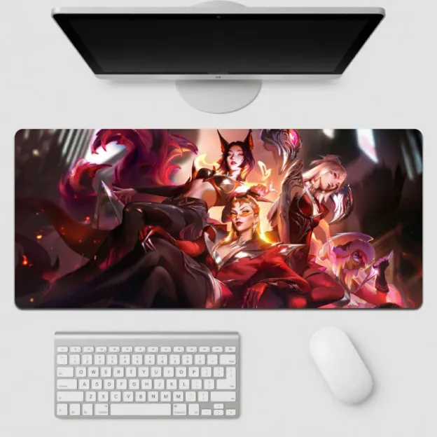 英雄聯盟 LOL K/DA Firestarter 加大滑鼠墊｜電競遊戲桌墊