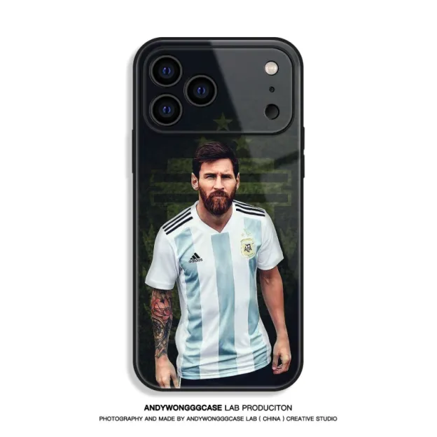 梅西 Messi 高清鋼化玻璃手機殼
