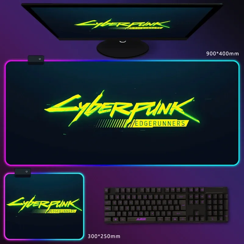 電馭叛客邊緣行者 RGB 電競滑鼠墊｜Cyberpunk 動漫電競桌墊