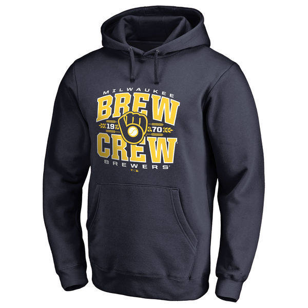MLB 釀酒人隊 Brewers 美式復古加絨連帽外套｜棒球風衛衣