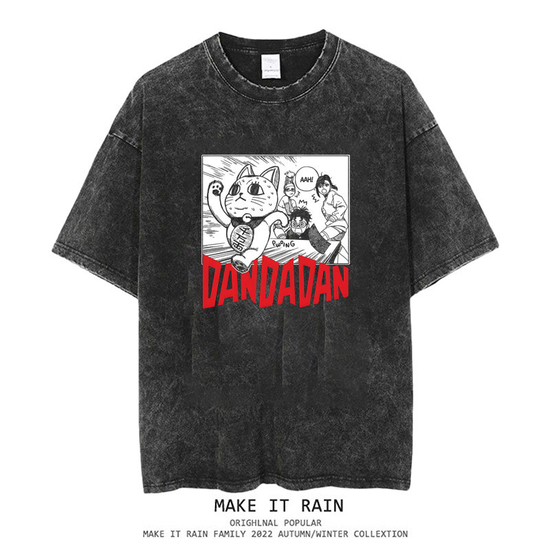 膽大黨水洗做舊 2026親子情侶男女同款 印花水洗短袖