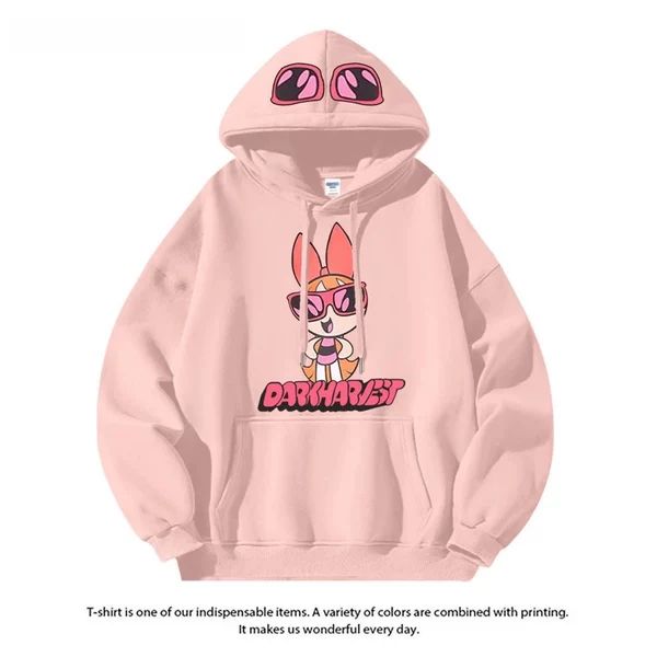 飛天小女警新款 親子情侶男女連帽衛衣