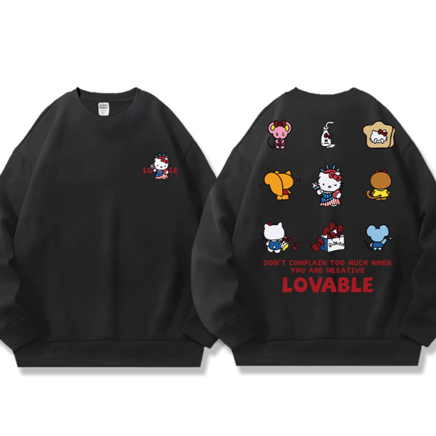HelloKitty 秋冬新款 親子情侶裝圓領長袖