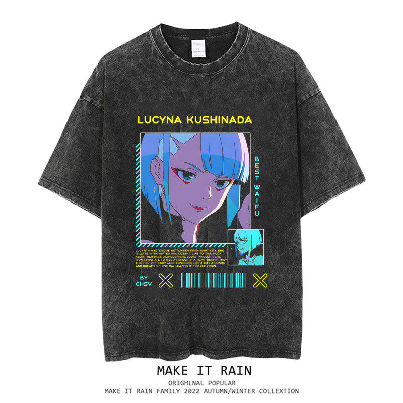 電馭叛客水洗做舊 2026親子情侶男女同款 印花水洗短袖