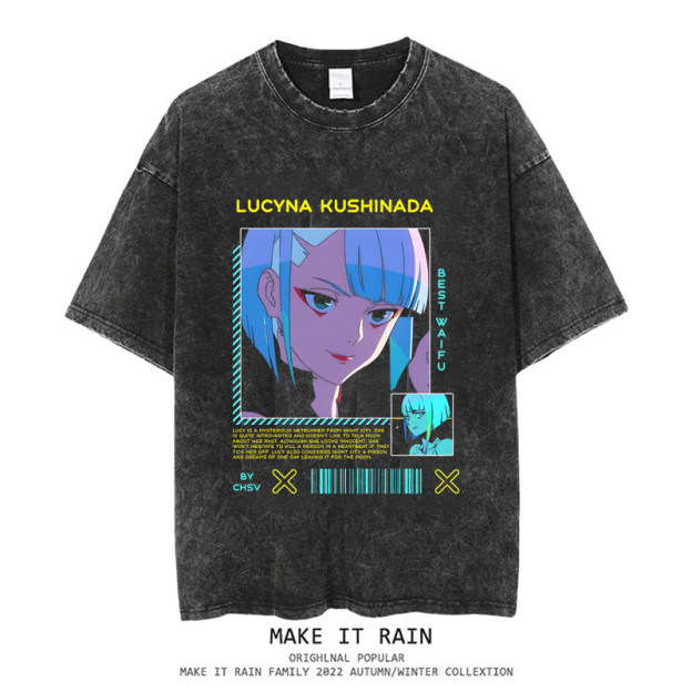 電馭叛客水洗做舊 2026親子情侶男女同款 印花水洗短袖