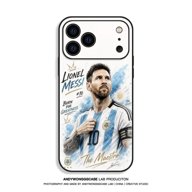 梅西 Messi 高清鋼化玻璃手機殼