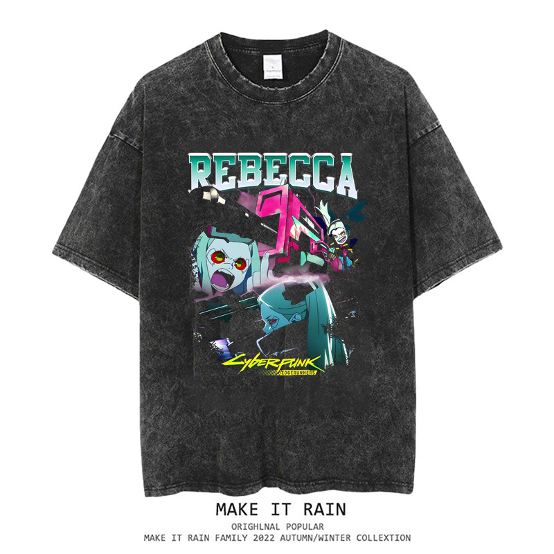 電馭叛客水洗做舊 2026親子情侶男女同款 印花水洗短袖