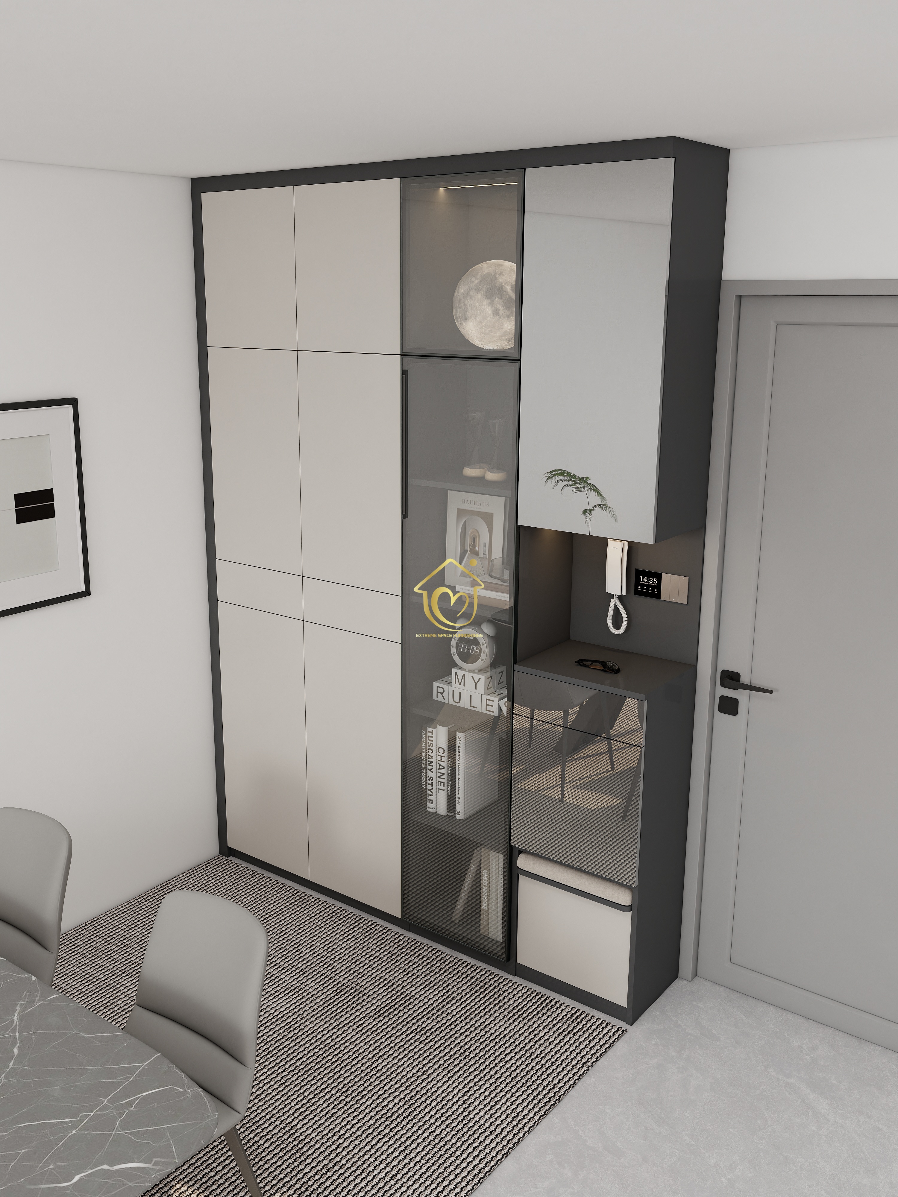 Shoe cupboard009-Extreme Space Furnishings