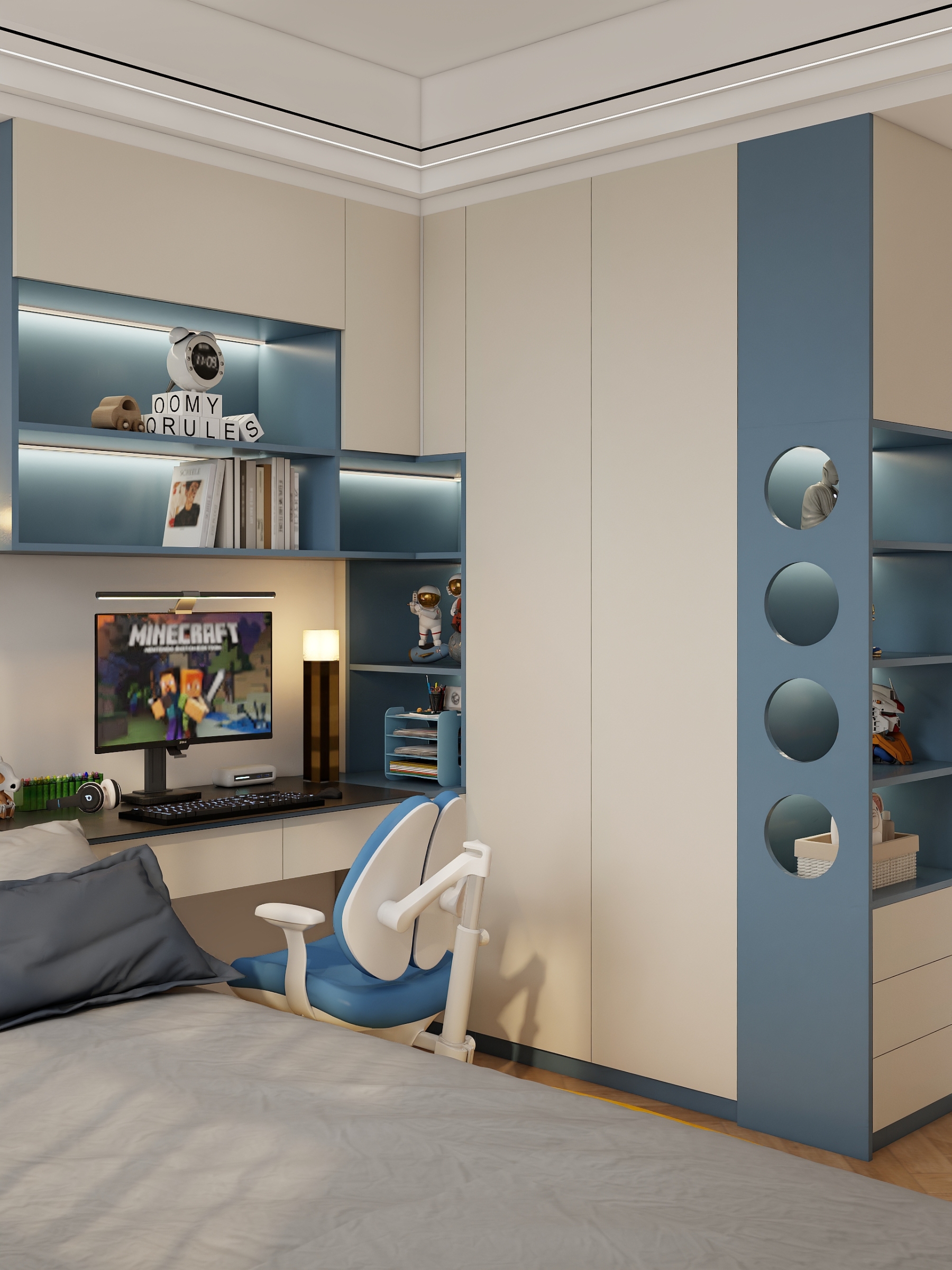 Wardrobe with desk 0011