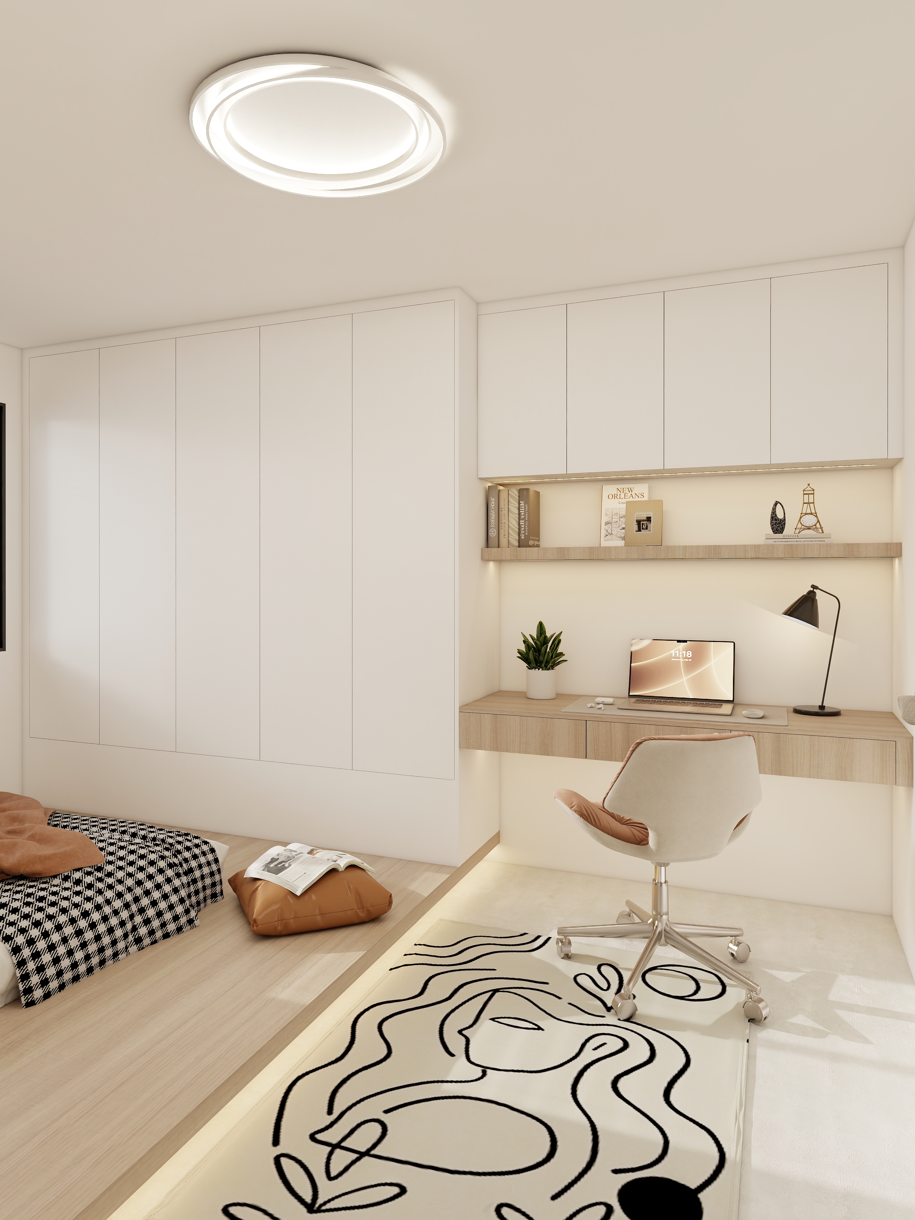 Wardrobe with desk 009