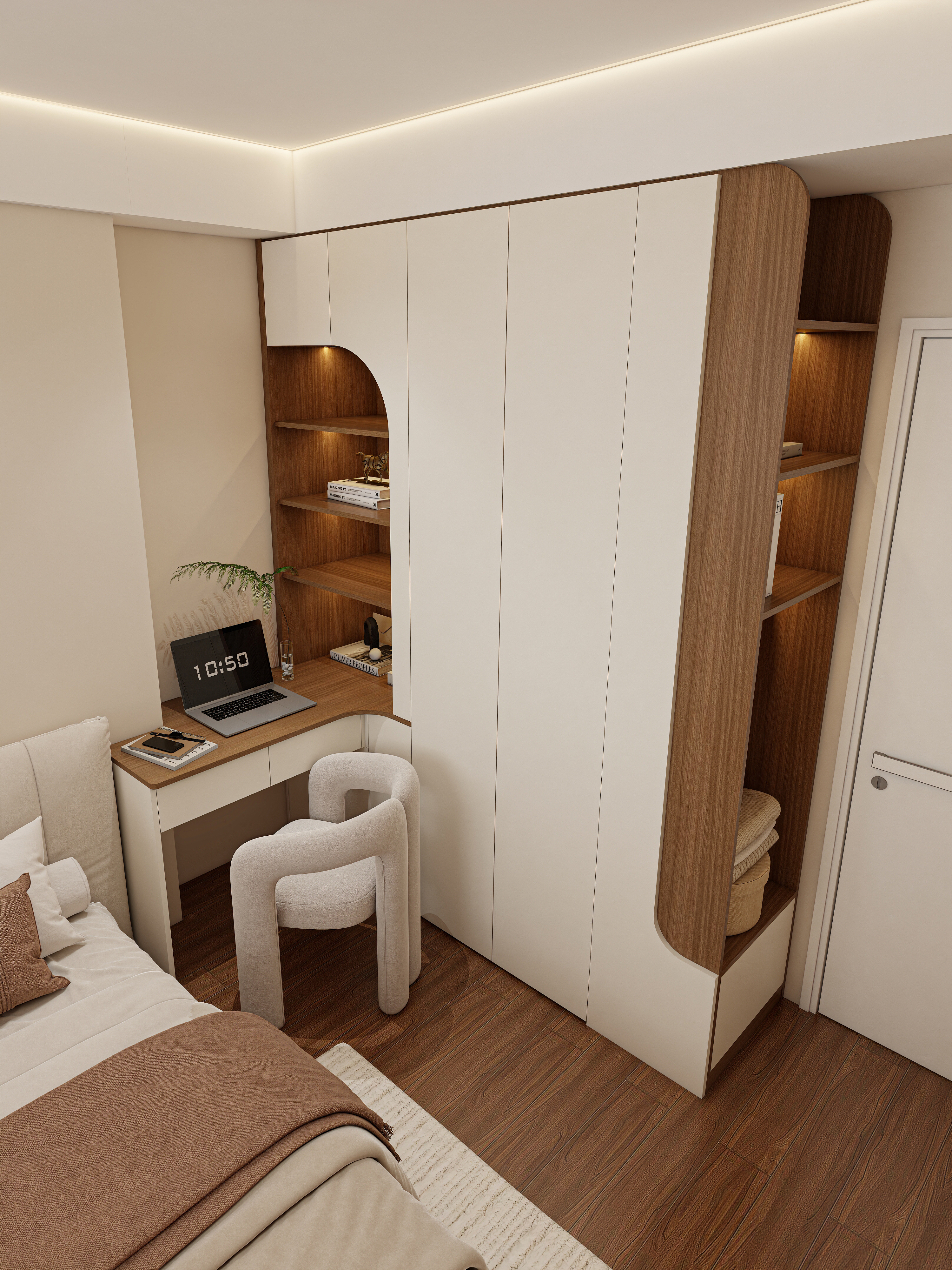 Wardrobe with desk 003