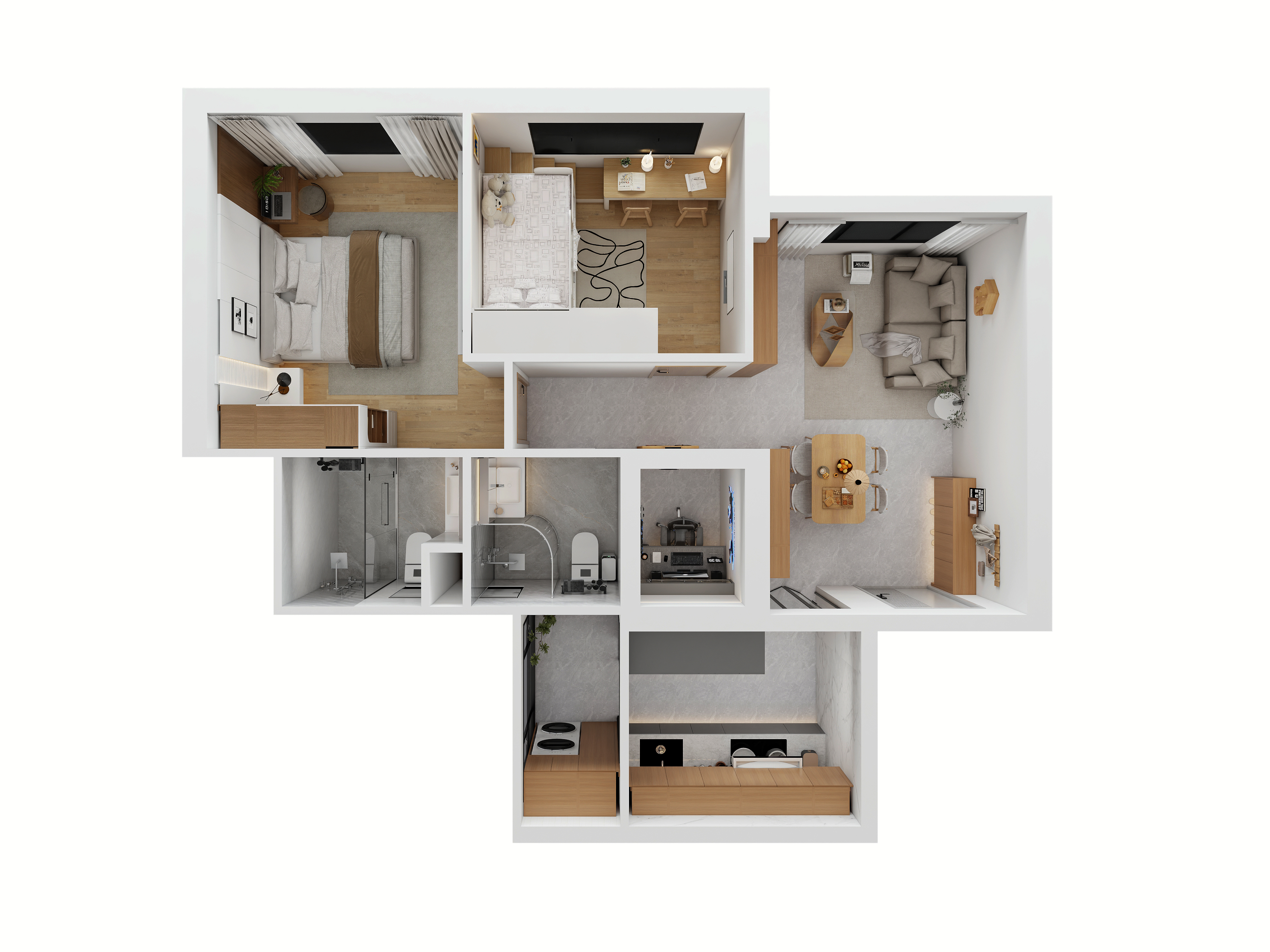 Singapore-3-Room 2 Bedroom Apartment Design Case 1-Extreme Space Furnishings