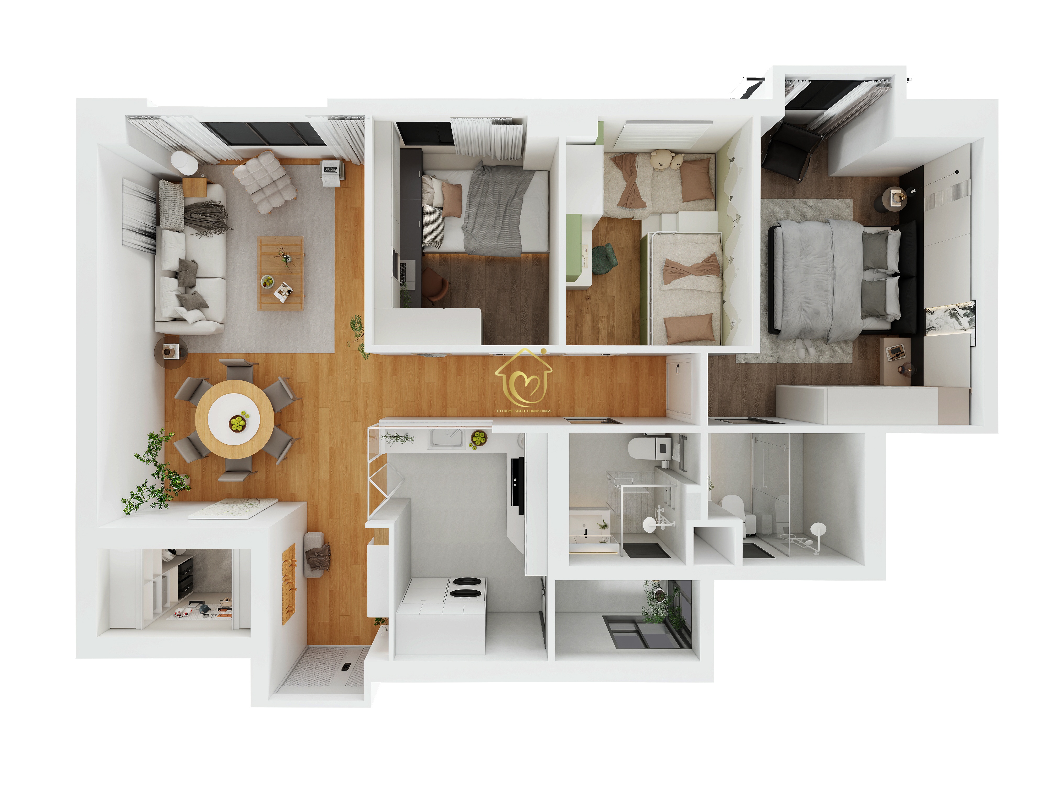 Singapore 4-Room Apartment Design Case-Extreme Space Furnishings ...