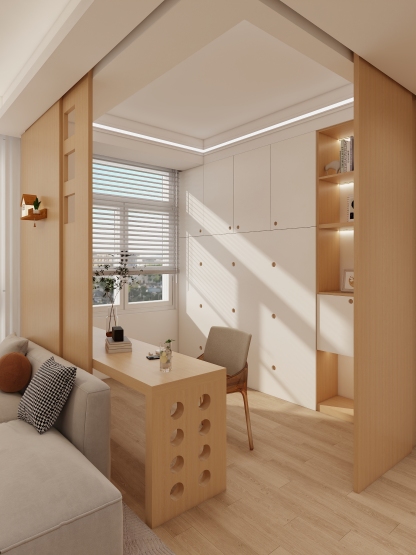 Study room 008: Multifunctional Study with Foldable Bed