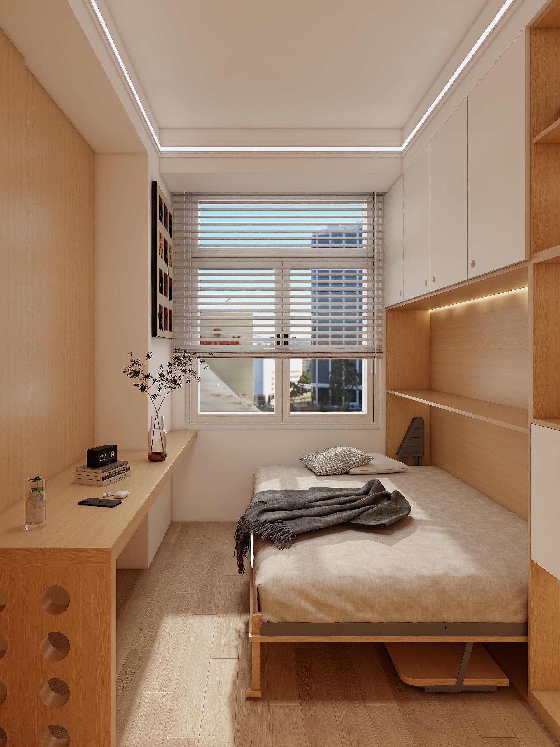 Study room 008: Multifunctional Study with Foldable Bed