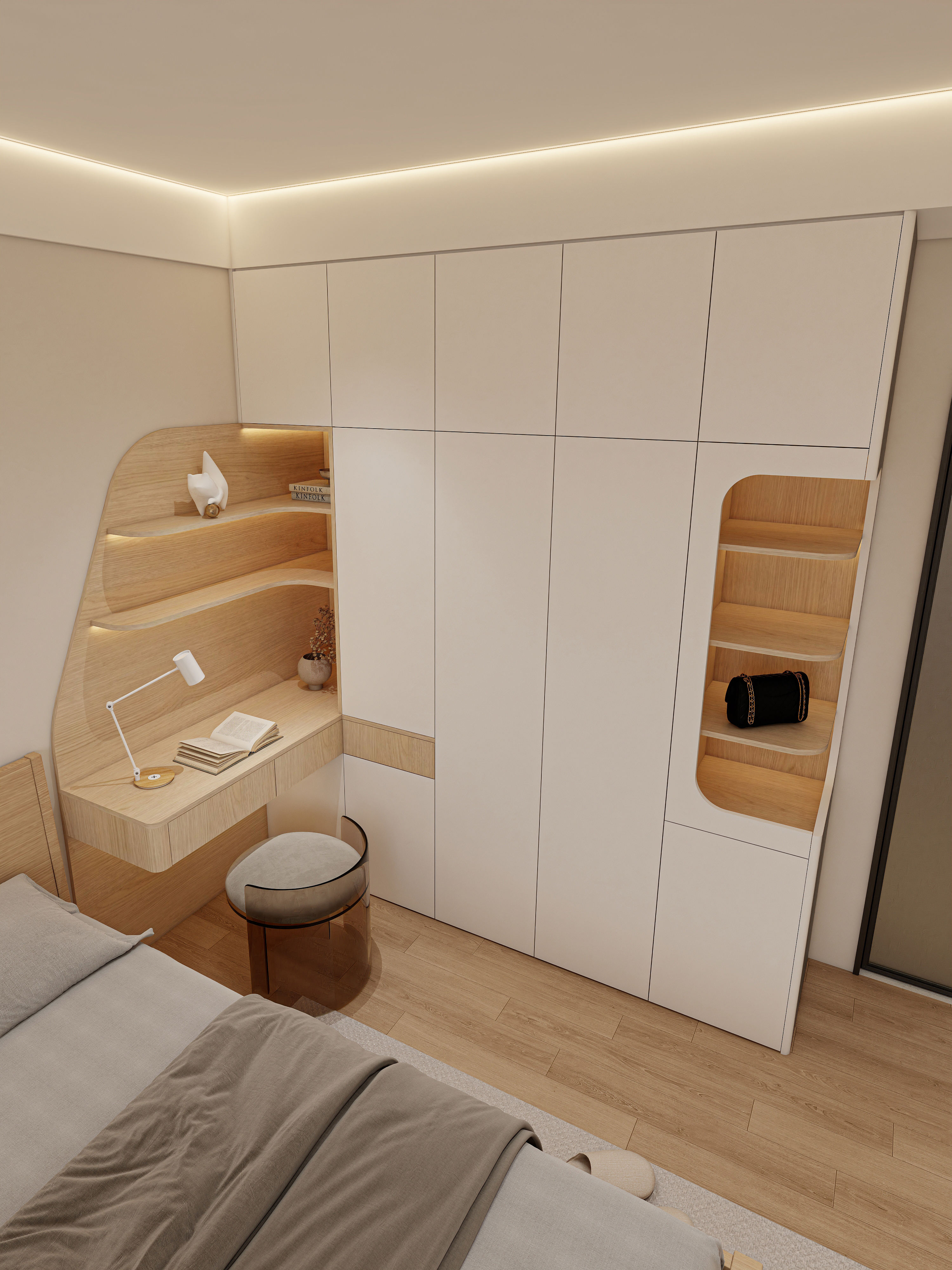 Wardrobe with desk 005