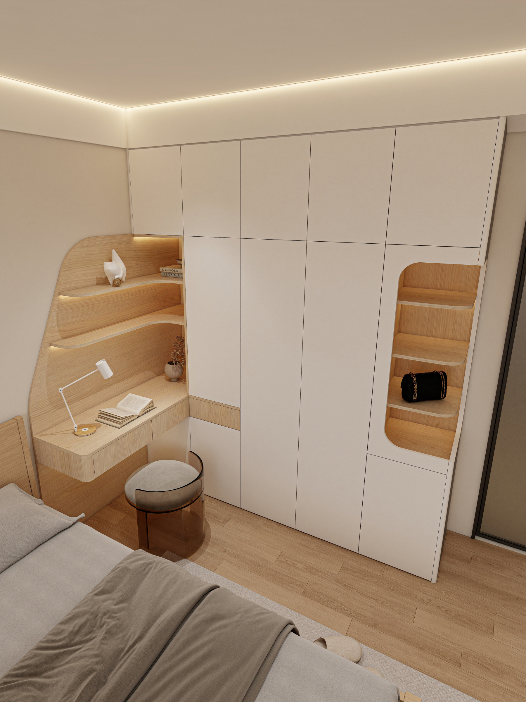 Wardrobe with desk 005