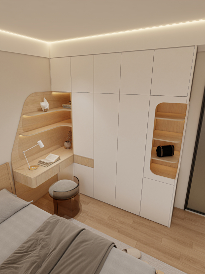 Wardrobe with desk 005