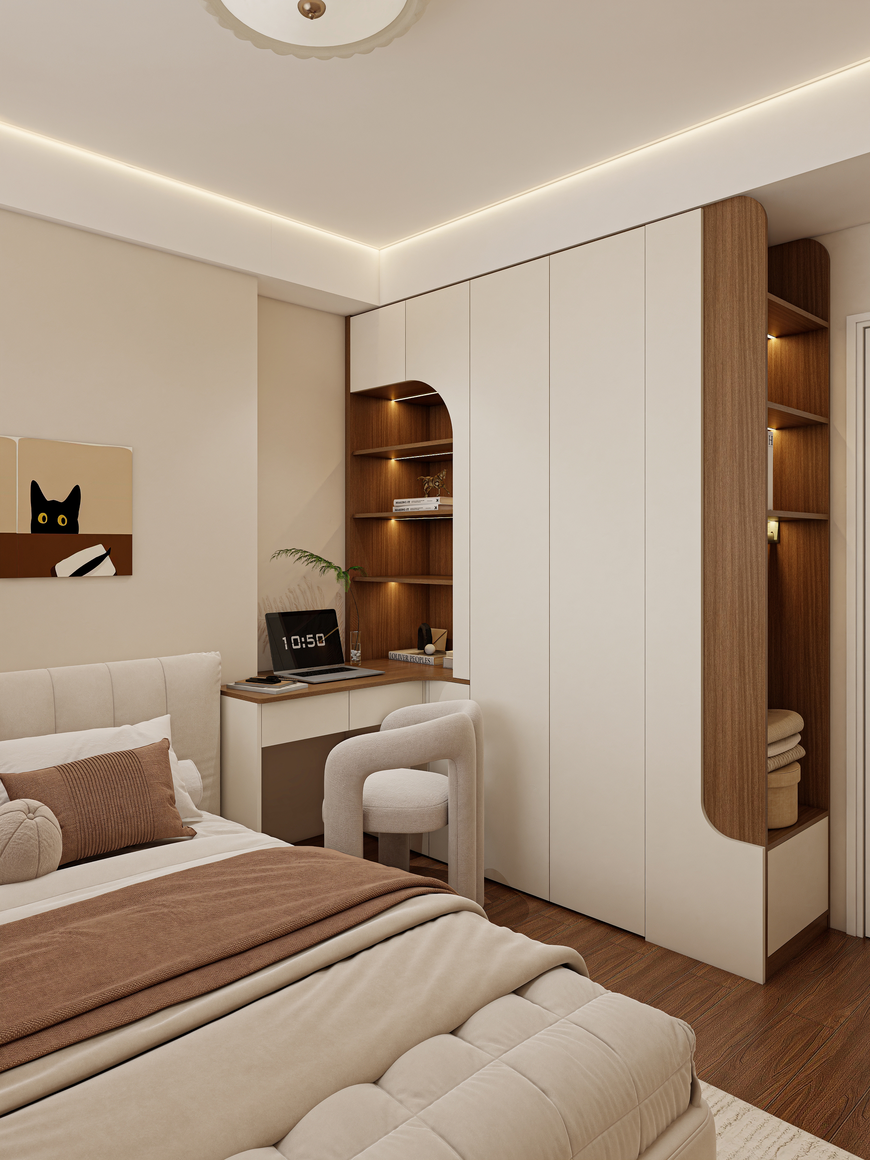 Wardrobe with desk 003