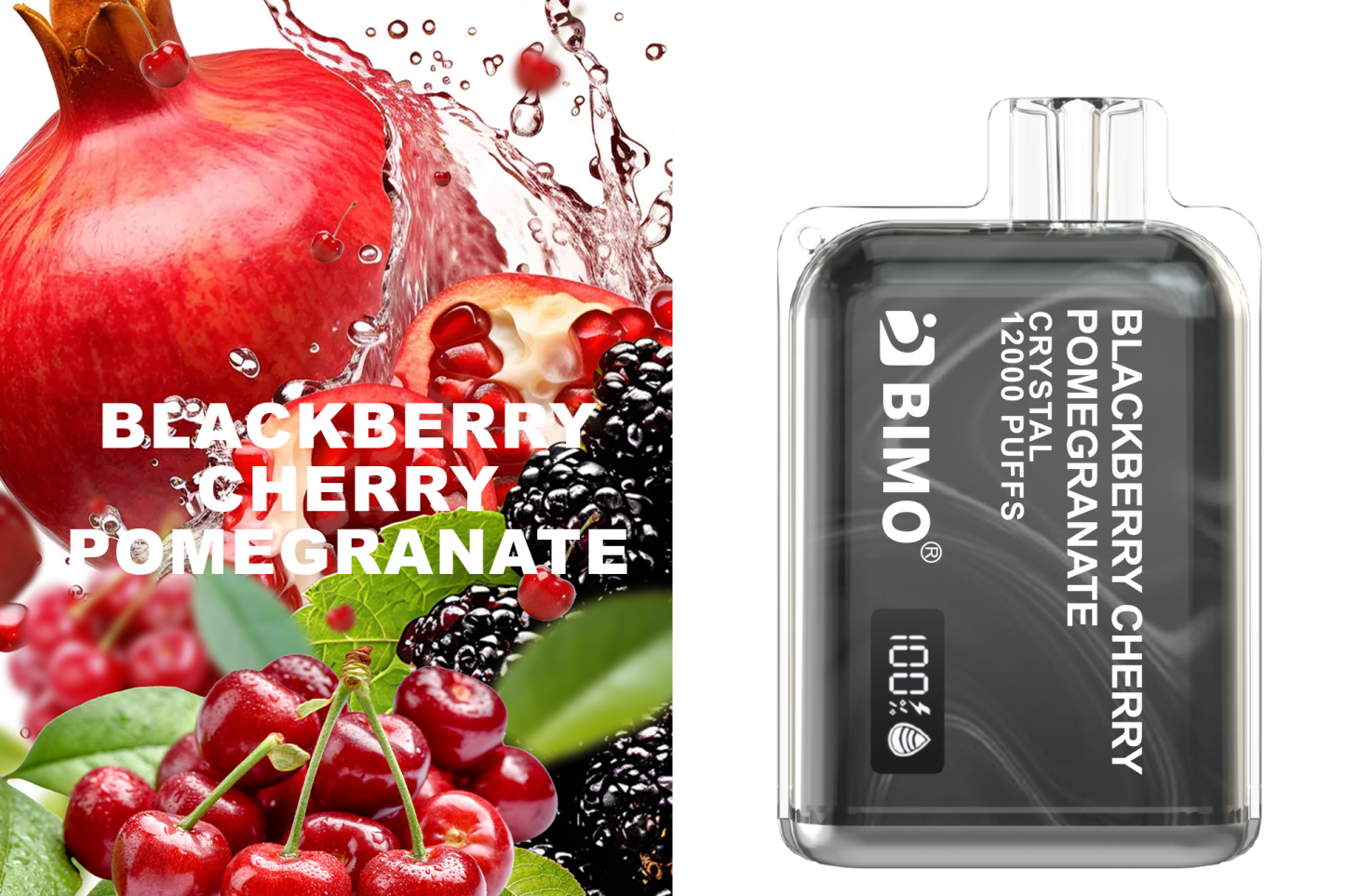 BIMO Crystal 12000 Blackberry Cherry Pomegranate Disposable (1pcs)