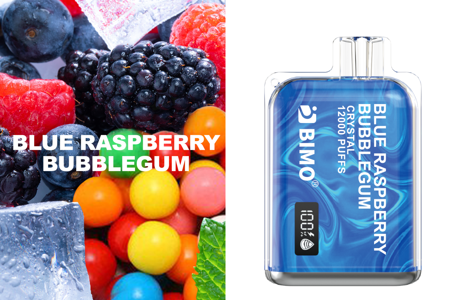 BIMO Crystal 12000 Blue Raspberry Bubblegum Disposable (1pcs)