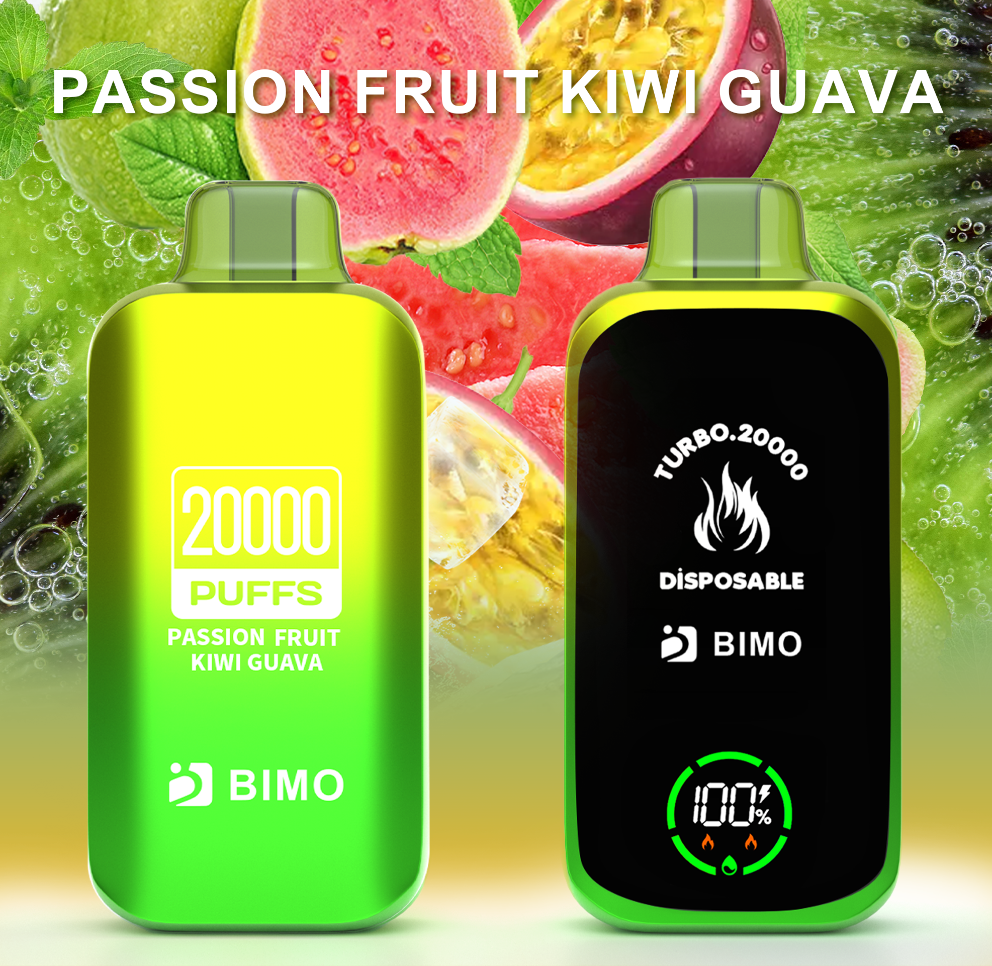BIMO TURBO 20000 Passionfruit Kiwl Guava Disposable (1pcs)