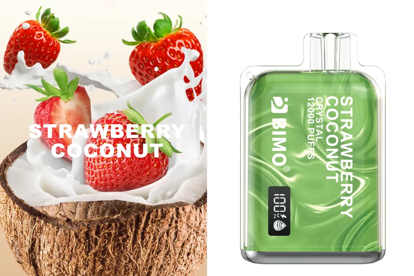 BIMO Crystal 12000 Strawberry Coconut Disposable (1pcs)