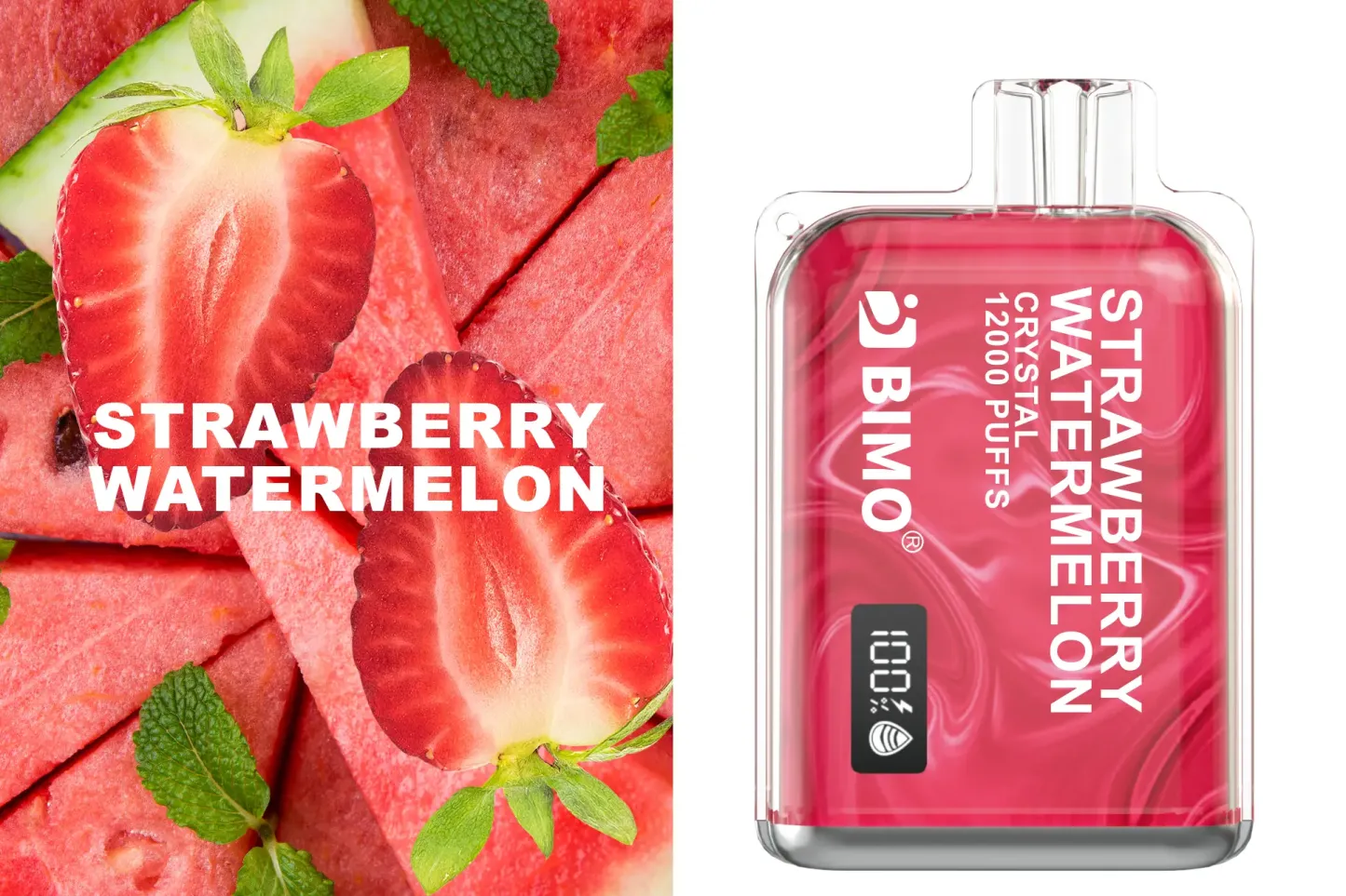 BIMO Crystal 12000 Strawberry Watermelon Disposable (1pcs)