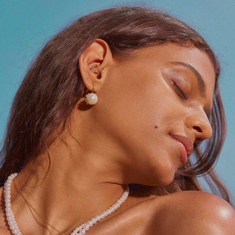 SOLAR Pearl Earrings with Hook