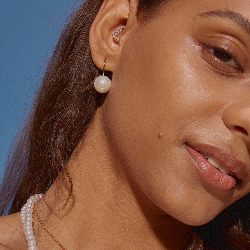 SOLAR Pearl Earrings with Hook