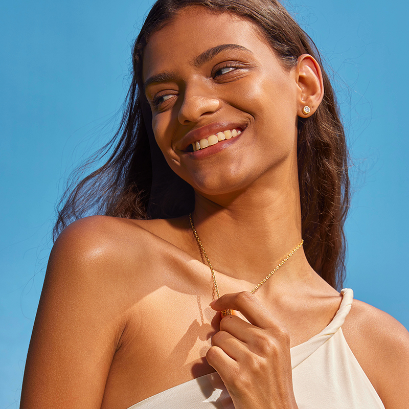 SOLAR Single Stone Earrings