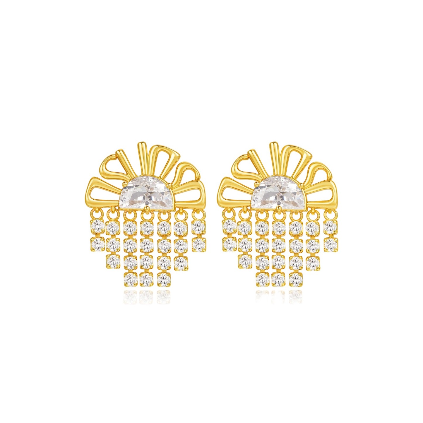 SOLAR Pavé Tassel Earrings