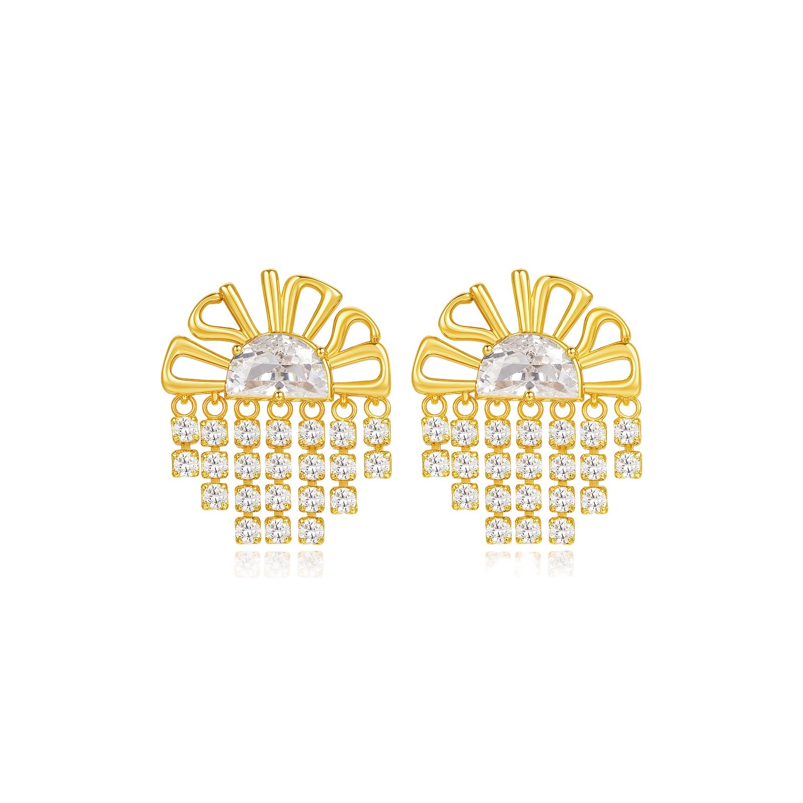 SOLAR Pavé Tassel Earrings