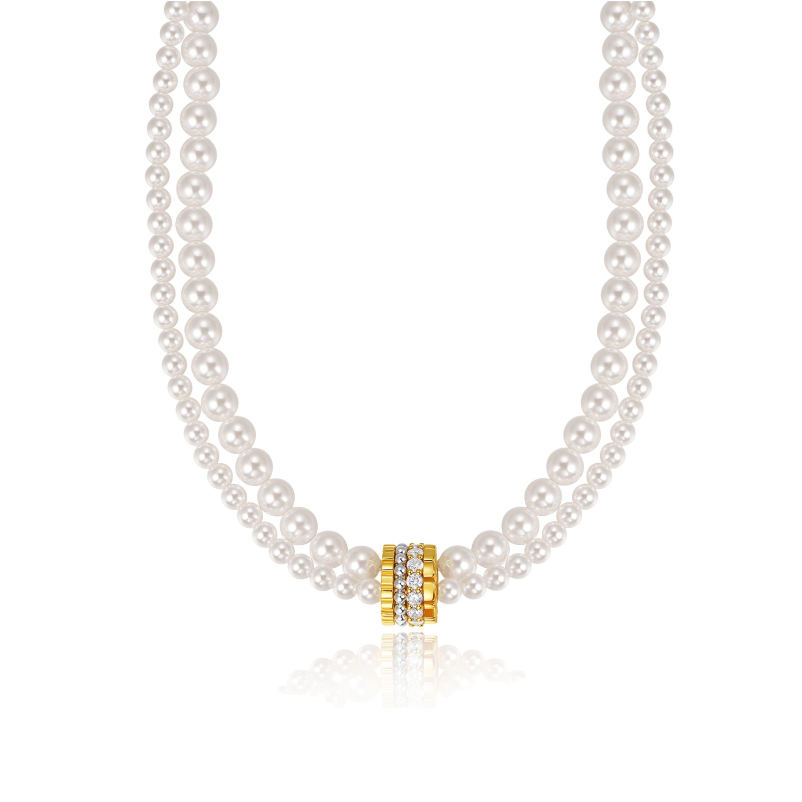 SOLAR Double-Row Pearl Necklace