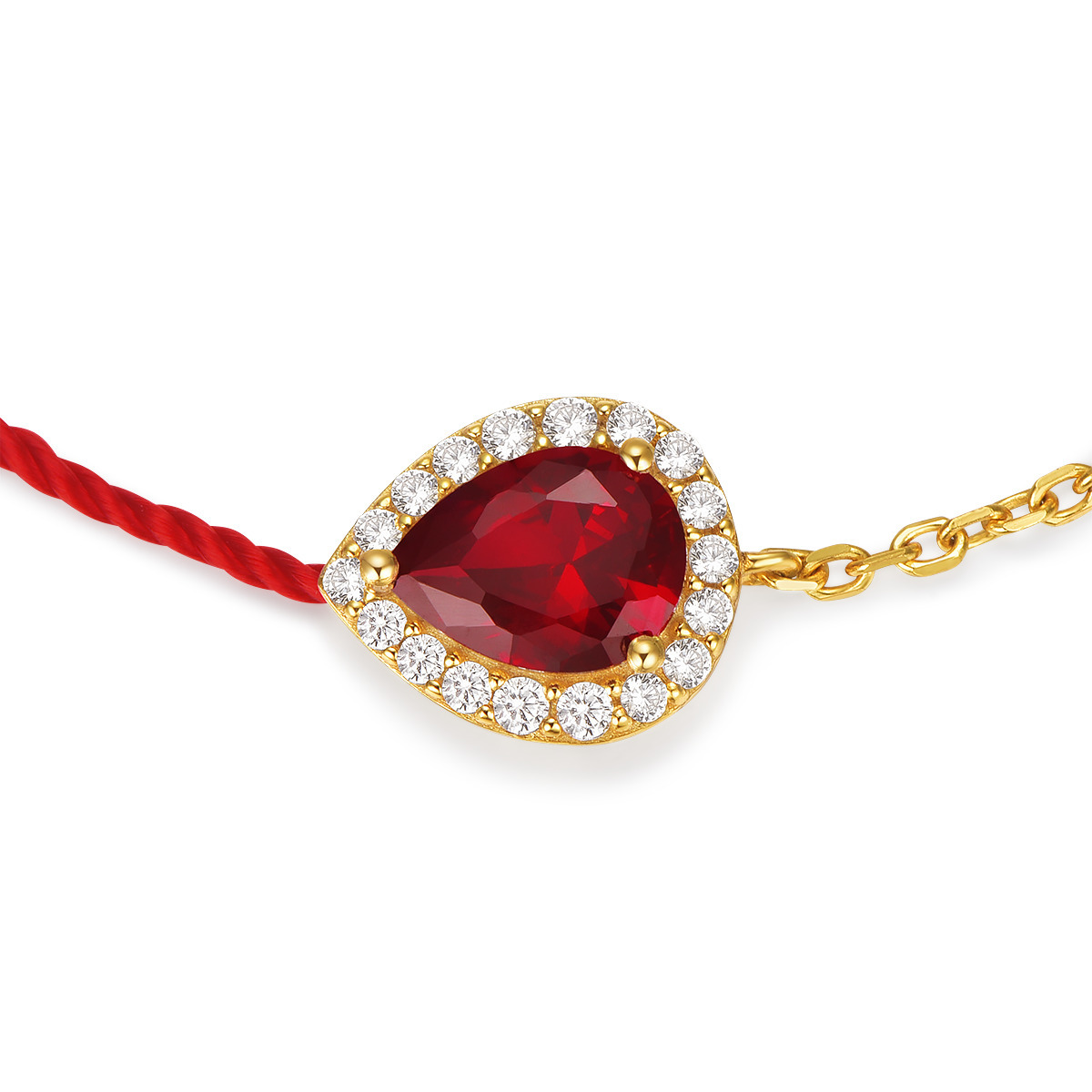 Ouroboros snake Diamond-Eyed Half-red-String Bracelet