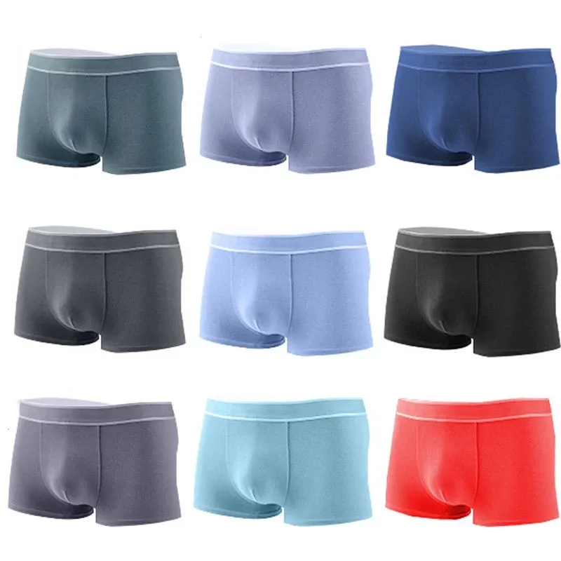 Men's Combed Cotton Boxer Briefs Antibacterial Breathable Underwear 6 PACK