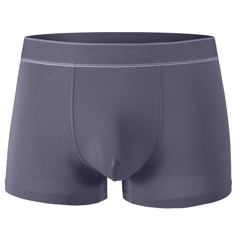 Men's Combed Cotton Boxer Briefs Antibacterial Breathable Underwear 6 PACK