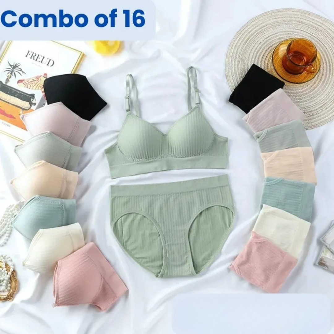 Women underwear cotton bra set (Combo of 16)