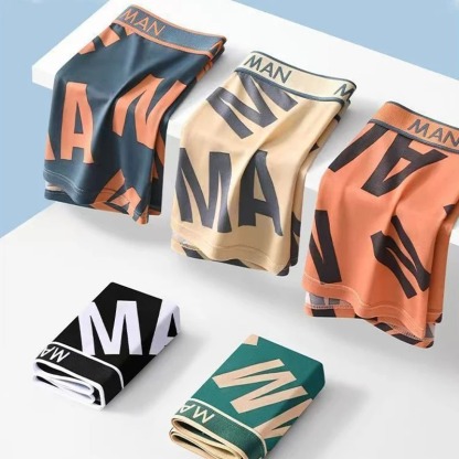 4pcs Boxer Shorts Men's Ice Silk Underwear 