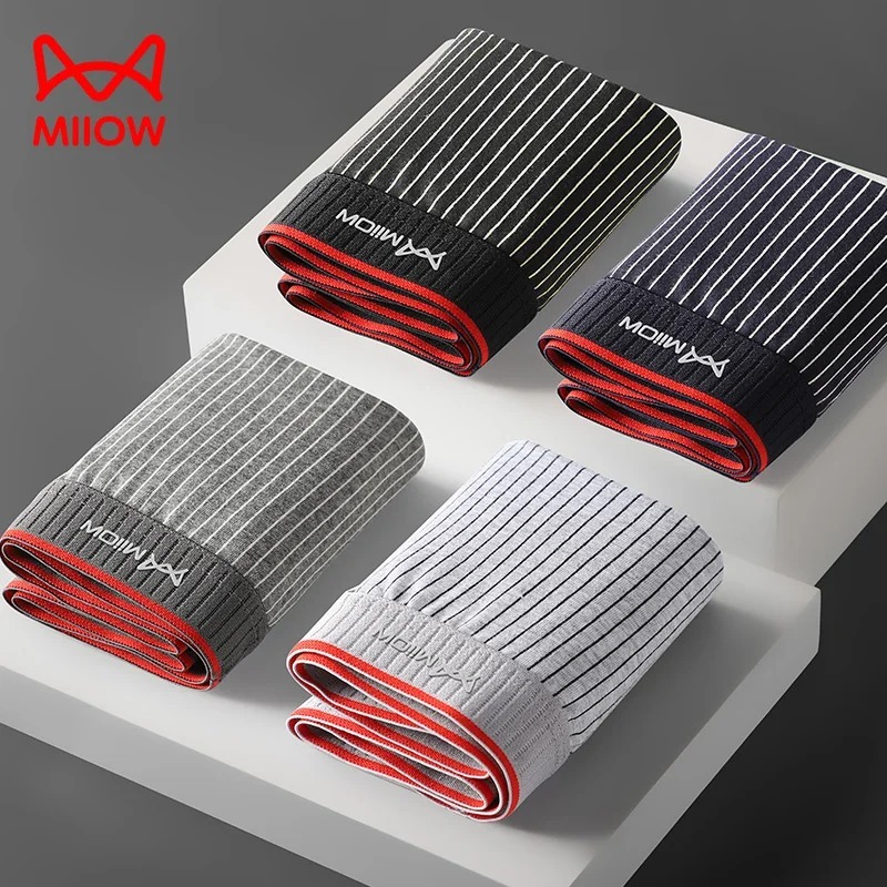 3/4Pcs Striped Boxershorts Men Underwear 