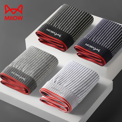 3/4Pcs Striped Boxershorts Men Underwear 