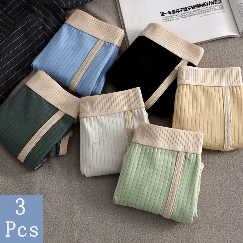6PCS/Pack Solid Striped Men's Boxer 