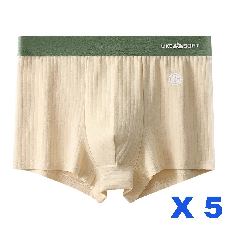 5 Pcs Men's Striped Boxer Shorts