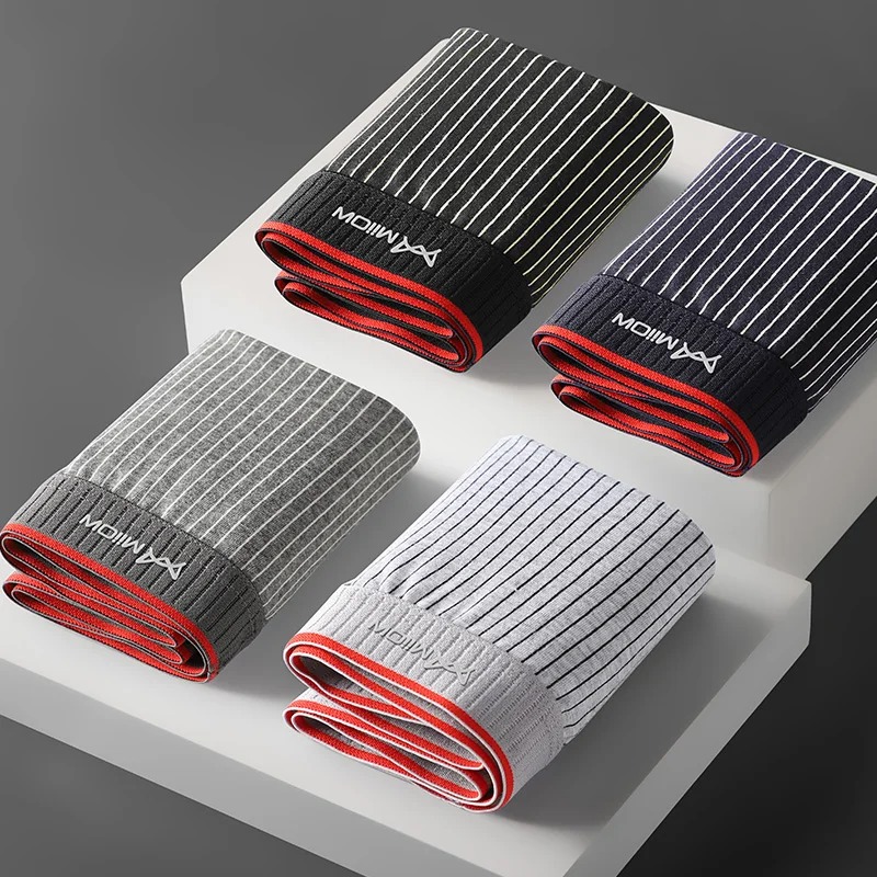 3/4Pcs Striped Boxershorts Men Underwear 