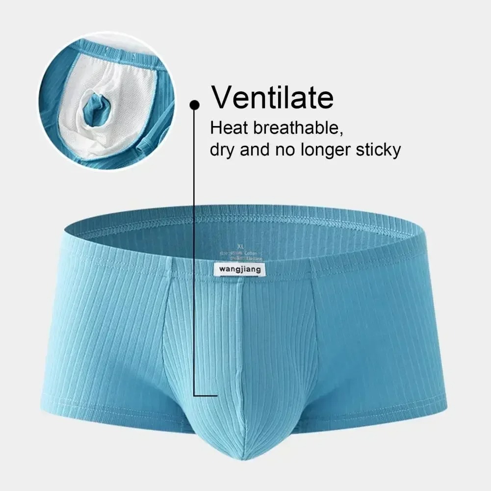 9PCS Men Boxer Shorts Low-rise Solid Color Ribbed