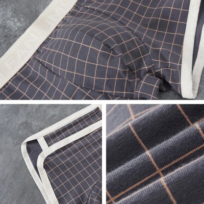 Cotton Men Boxer Retro Plaid Pants 