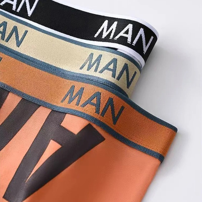 4pcs Boxer Shorts Men's Ice Silk Underwear 