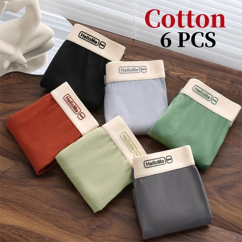 6Pcs/Men's Underwear High Quality Pure Cotton Boxer 